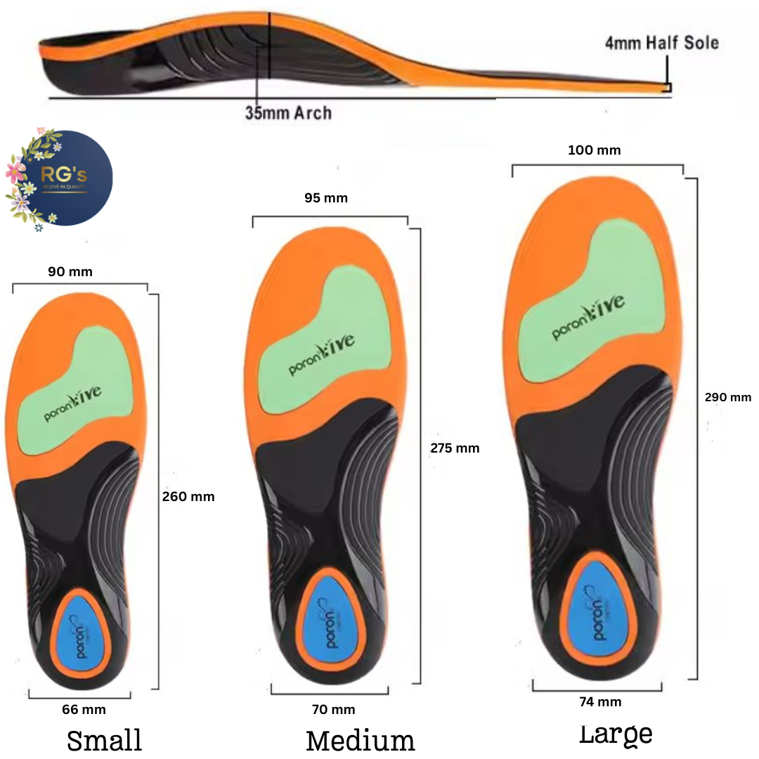 INSOLE INSOLES FOOT PAIN ORTHOTIC PORON SHOCK ABSORBING ARCH SUPPORT INSERTS